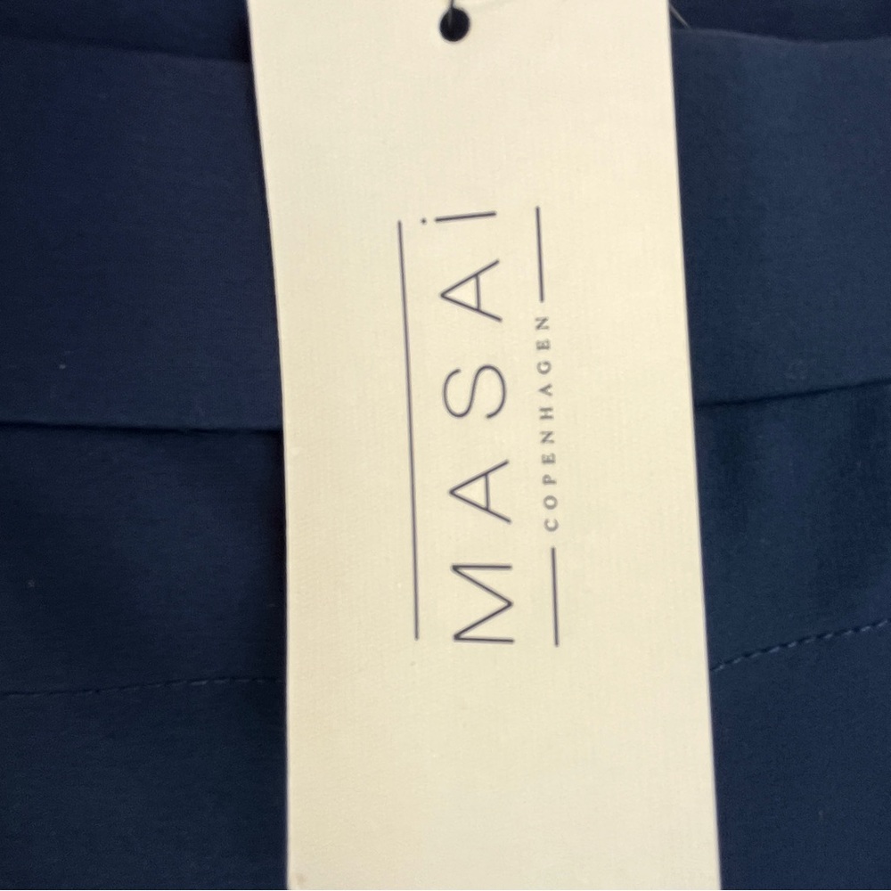 NEW Masai Copenhagen Prisca Ponte Wide Leg Trousers in Navy Blue Blazer XL NWT - Picture 9 of 13